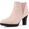 imageAllegra K Womens Round Toe Block Heels Chelsea Ankle BootsDust Pink