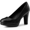 imageAllegra K Womens Round Toe Chunky Heel Platform PumpsBlack