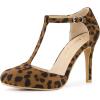 imageAllegra K Womens Rounded Toe Stiletto Heel TStrap Dress Leopard Pumps 9 M US
