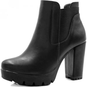 imageAllegra K Womens Chunky High Heel Platform Ankle BootsBlack