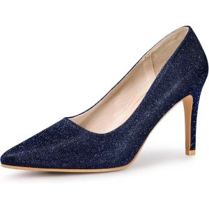 imageAllegra K Womens Party Glitter Stiletto High Heels PumpsDark Blue
