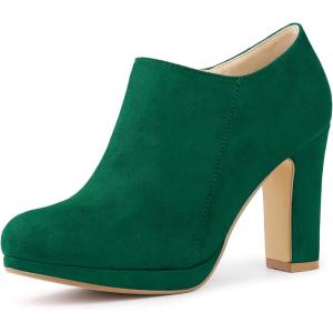 imageAllegra K Womens Platform Round Toe Chunky Heels Ankle BootiesEmerald Green