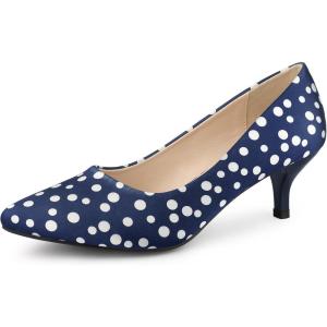 imageAllegra K Womens Pointed Toe Polka Dots Kitten Heels PumpsRoyal Blue