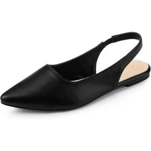 imageAllegra K Womens Pointed Toe Pumps Slingback Flat PumpsBlack