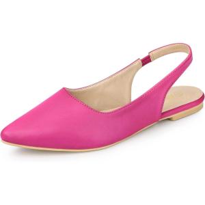 imageAllegra K Womens Pointed Toe Pumps Slingback Flat PumpsHot Pink