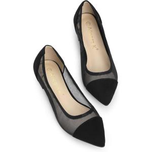 imageAllegra K Womens Pointed Toe Slip On Mesh FlatsBlack