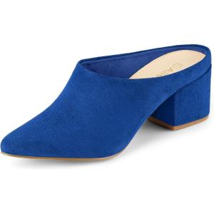 imageAllegra K Womens Pointed Toe Slip on Block Heel Slide MulesRoyal Blue