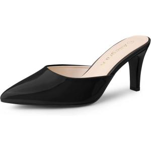 imageAllegra K Womens Pointed Toe Stiletto Heels Slide MulesBlack