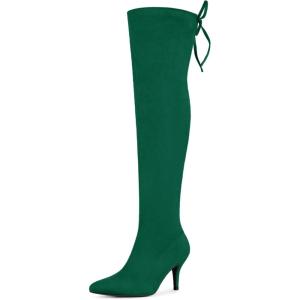 imageAllegra K Womens Stiletto Heels Thigh High Over the Knee High BootsGreen