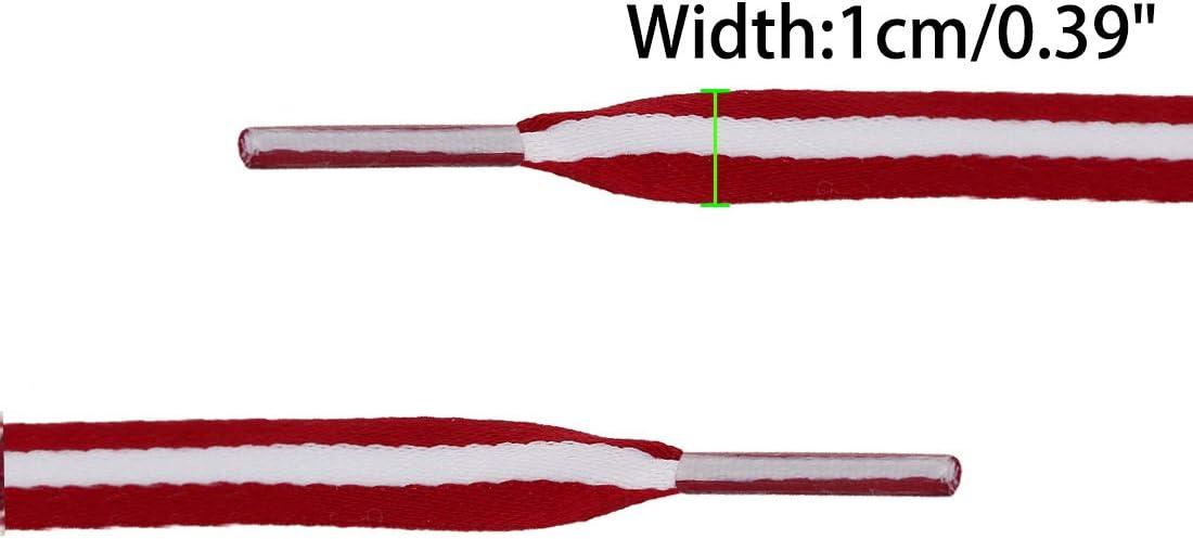 imageAllegra K Colorful Color Block Stripe Wide Shoe Strings Flat Shoelaces for Sneakers 2 PairsBlackwhiteorange