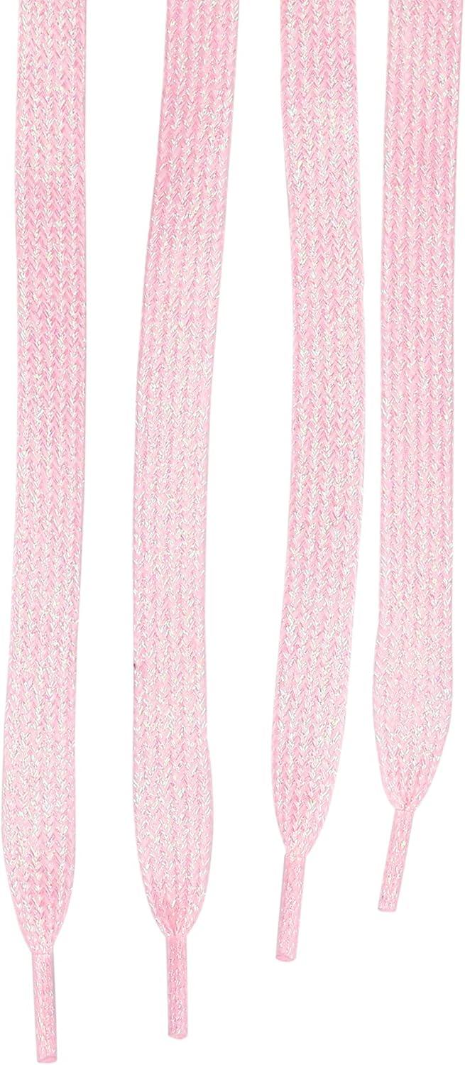 imageAllegra K Glitter Sparkling Flat Shoelace Shoe Laces for Sneakers Shiny Shoes StringsPink