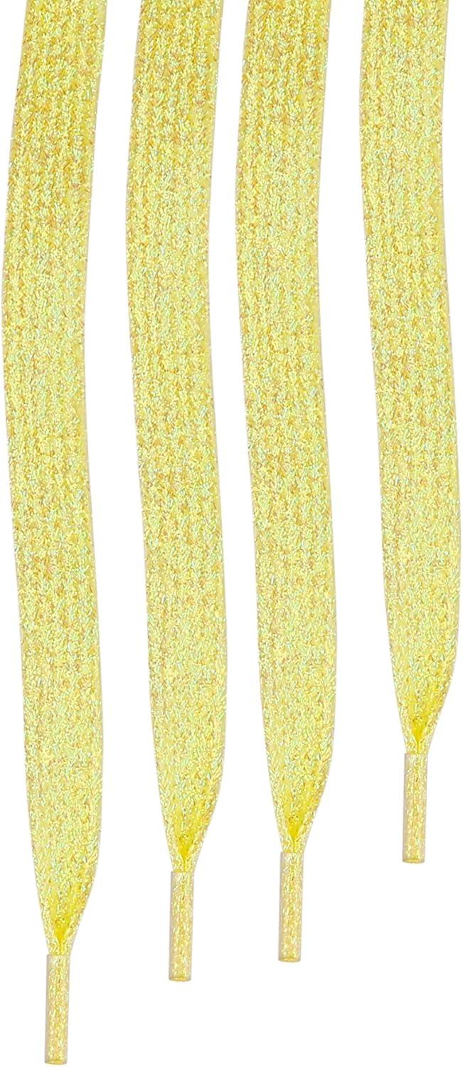 imageAllegra K Glitter Sparkling Flat Shoelace Shoe Laces for Sneakers Shiny Shoes StringsYellow