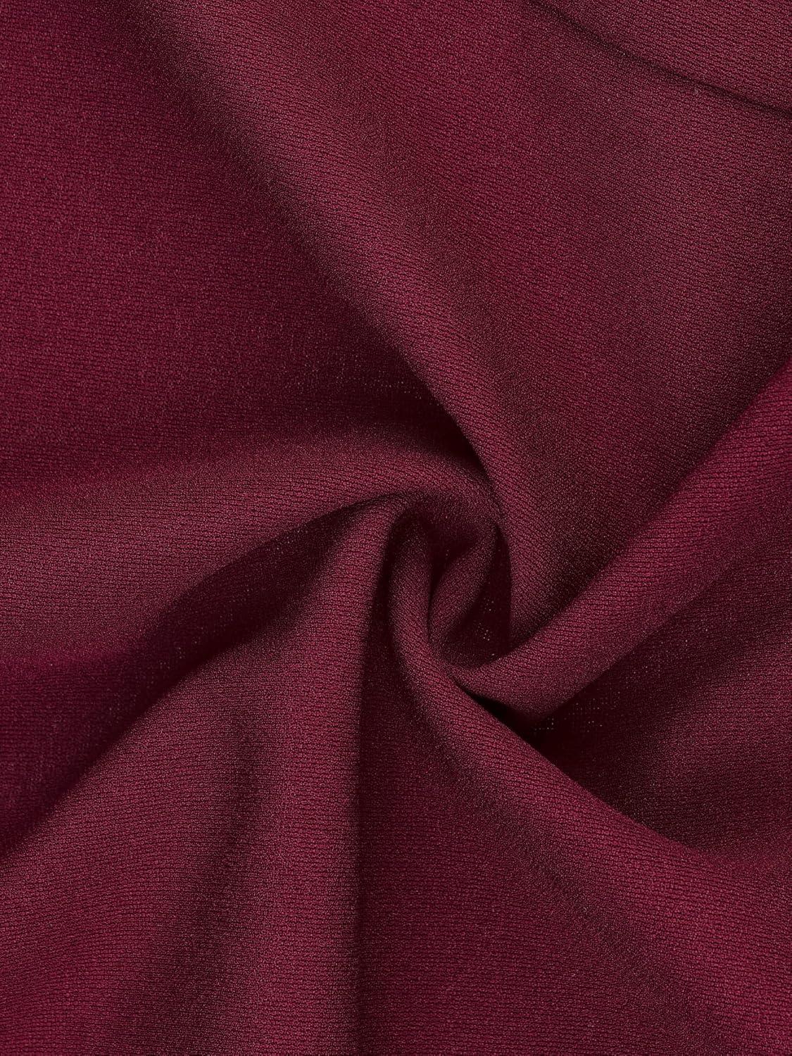 imageAllegra K Lace Shrug for Women 34 Sleeve Open Front Work Office Cropped Sheer Cardigan Formal Bolero JacketsBurgundy