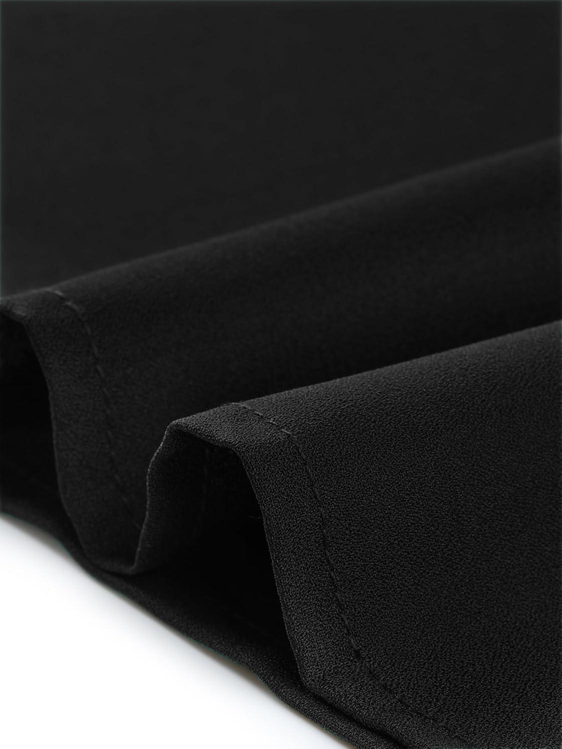 imageAllegra K Long Sleeve Work Tops for Womens Mock Neck Business Casual Blouses ShirtsBlack