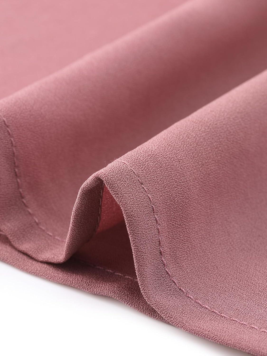 imageAllegra K Long Sleeve Work Tops for Womens Mock Neck Business Casual Blouses ShirtsGray Pink