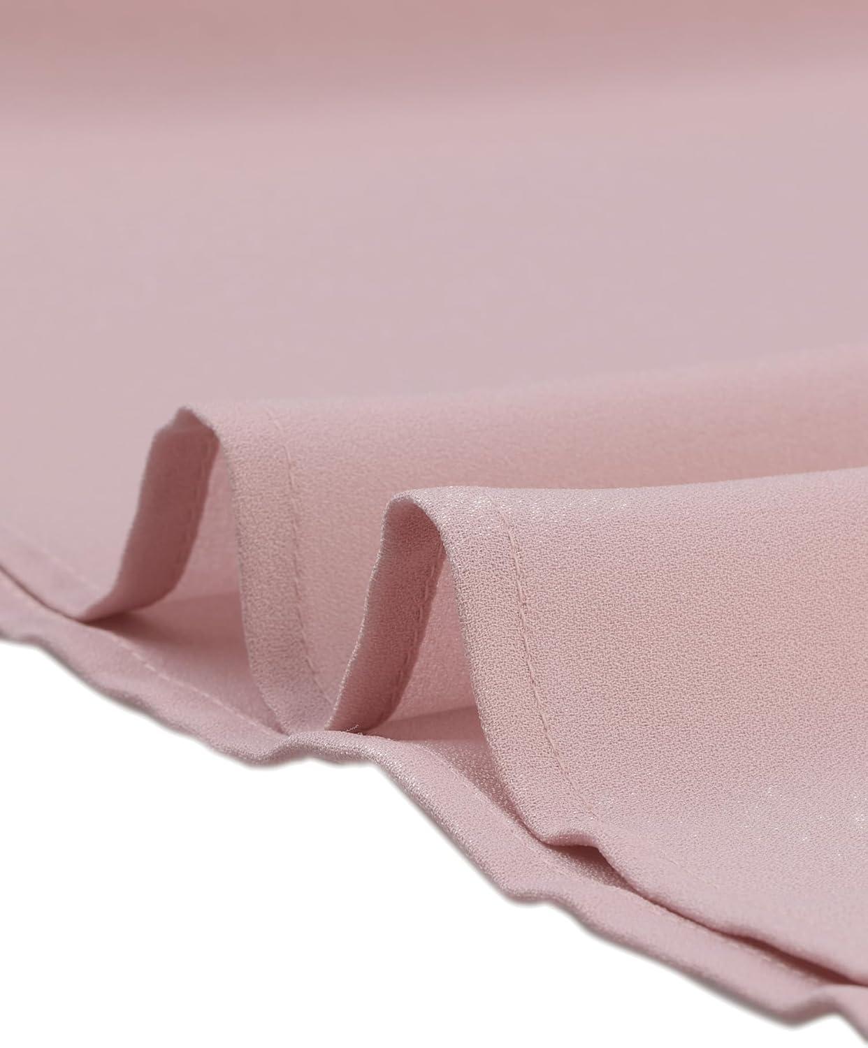 imageAllegra K Long Sleeve Work Tops for Womens Mock Neck Business Casual Blouses ShirtsPink