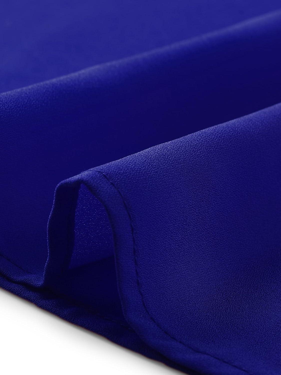 imageAllegra K Long Sleeve Work Tops for Womens Mock Neck Business Casual Blouses ShirtsRoyal Blue