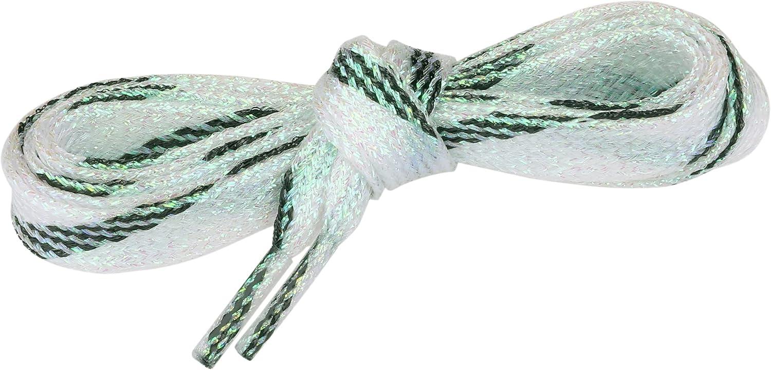 imageAllegra K Metallic Shoelaces Sparkly Glitter Shoe Strings Shiny Flat Shoe Laces for SneakersGreen