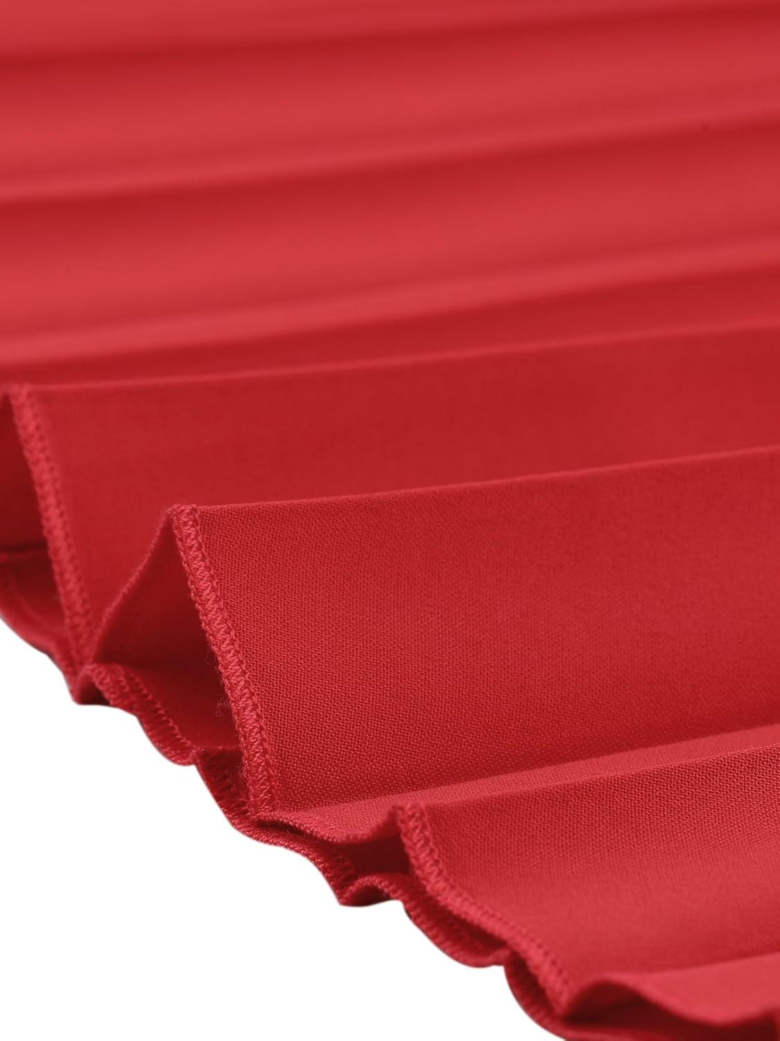 imageAllegra K Summer Dress for Womens 2024 Elegant Sleeveless V Neck ALine Pleated Flowy Midi DressRed