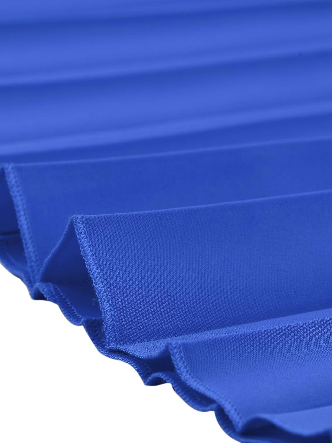 imageAllegra K Summer Dress for Womens 2024 Elegant Sleeveless V Neck ALine Pleated Flowy Midi DressRoyal Blue