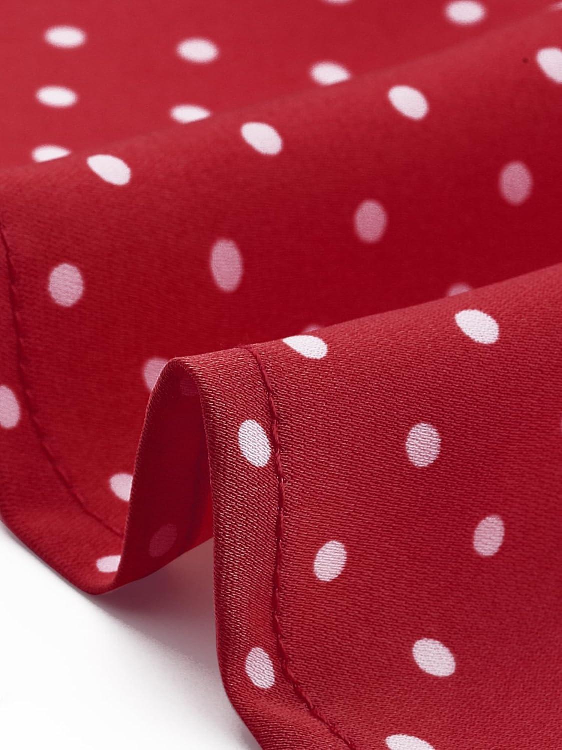 imageAllegra K V Neck Tops for Womens Elegant Casual Cherry Print Notch Lapel Summer Short Sleeve BlouseRed