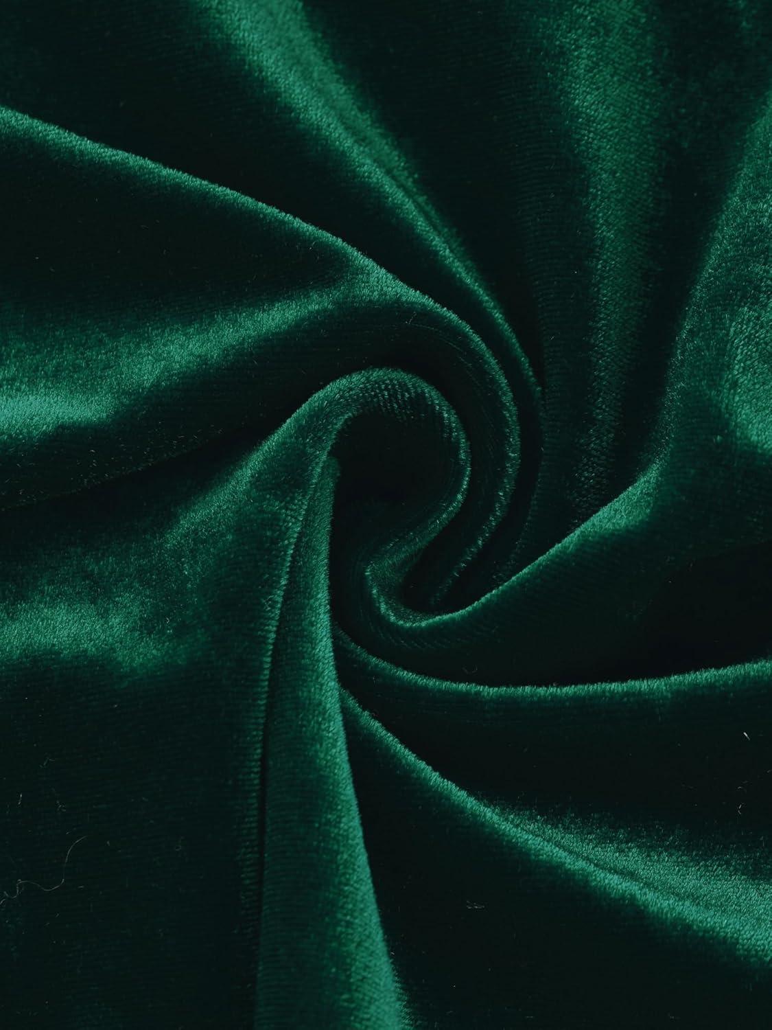 imageAllegra K Velvet Shrug Top for Womens 34 Sleeve Open Front Ruffled Cocktail Party Cropped CardiganDark Green