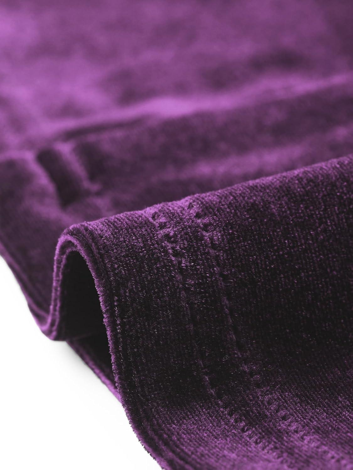 imageAllegra K Velvet Shrug Top for Womens 34 Sleeve Open Front Ruffled Cocktail Party Cropped CardiganDeep Purple