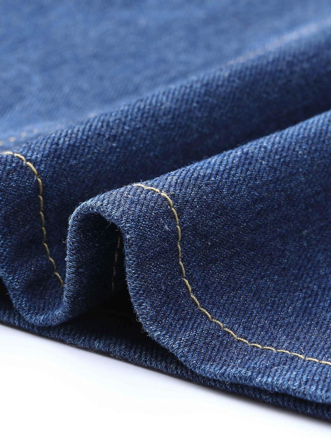 imageAllegra K Women Midi Denim Dress Sleeveless Sweetheart Neck Smocked Cross Back ALine Belted Jean DressesDark Blue