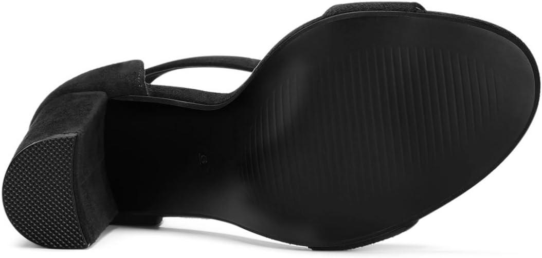 imageAllegra K Womens Ankle Strap Block High Heel SandalsBlack