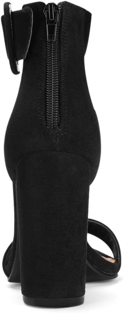 imageAllegra K Womens Ankle Strap Block High Heel SandalsBlack