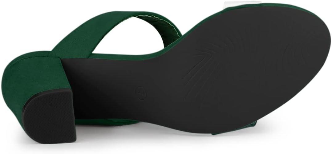 imageAllegra K Womens Dual Clear Strap Block Heels Slides SandalsGreen