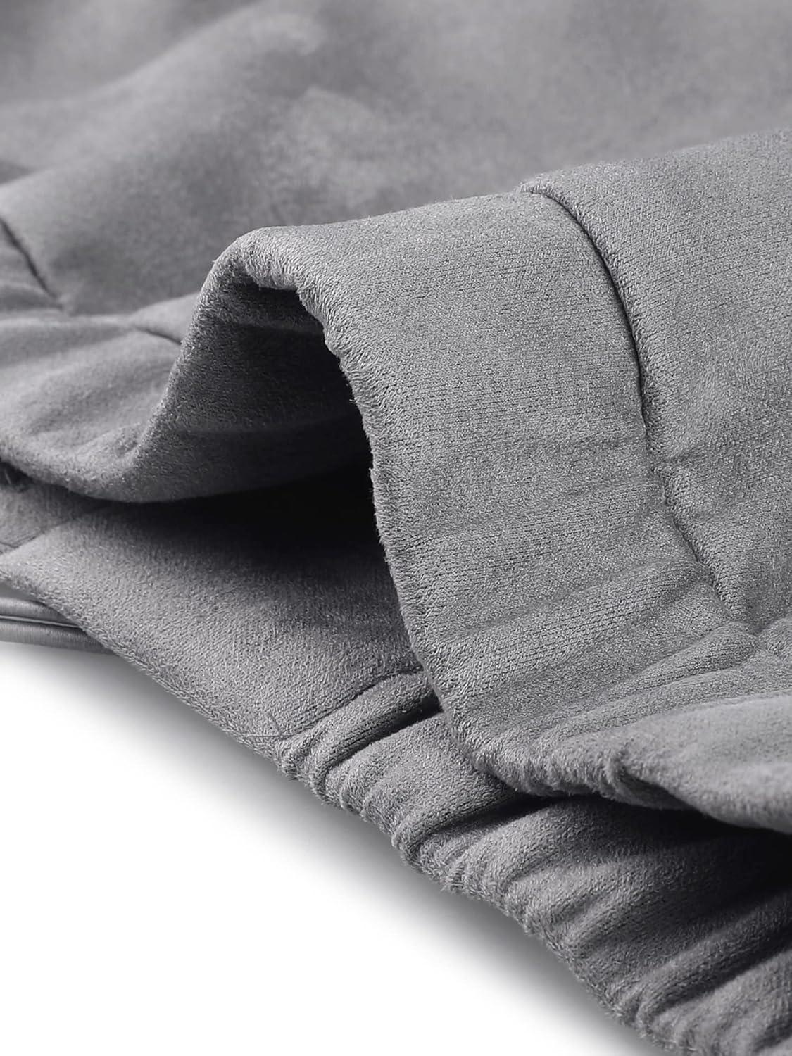 imageAllegra K Womens Faux Suede Jacket Button Down Collar Cropped Biker Motorcycle Jacket Fall Winter CoatGrey