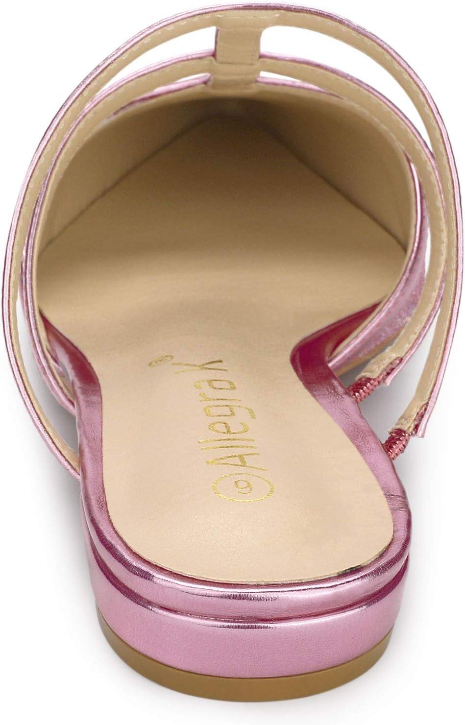imageAllegra K Womens Glitter Pointed Toe Flat MulesPink