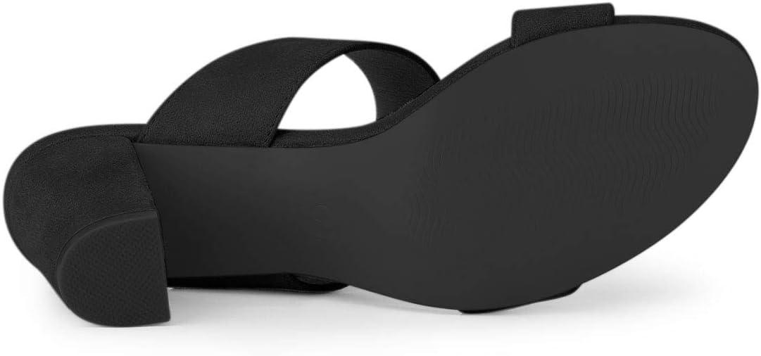 imageAllegra K Womens Opened Toe Block Heeled Slide SandalsBlack