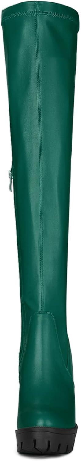 imageAllegra K Womens Platform Boots Chunky Heel Over Knee High BootsEmerald Green