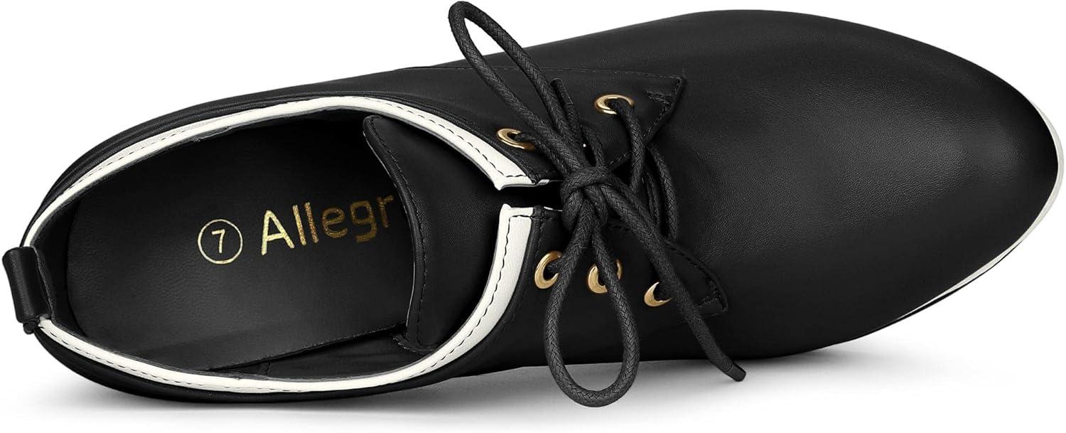 imageAllegra K Womens Platform Lace Up Chunky Heels Ankle BootsBlack