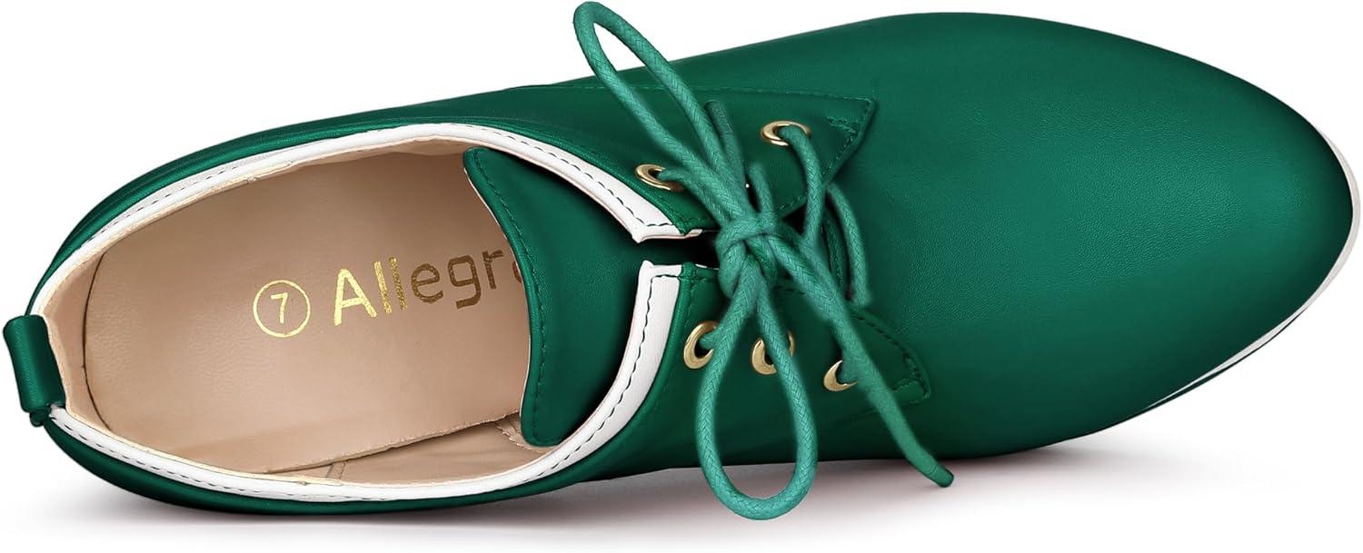 imageAllegra K Womens Platform Lace Up Chunky Heels Ankle BootsGreen