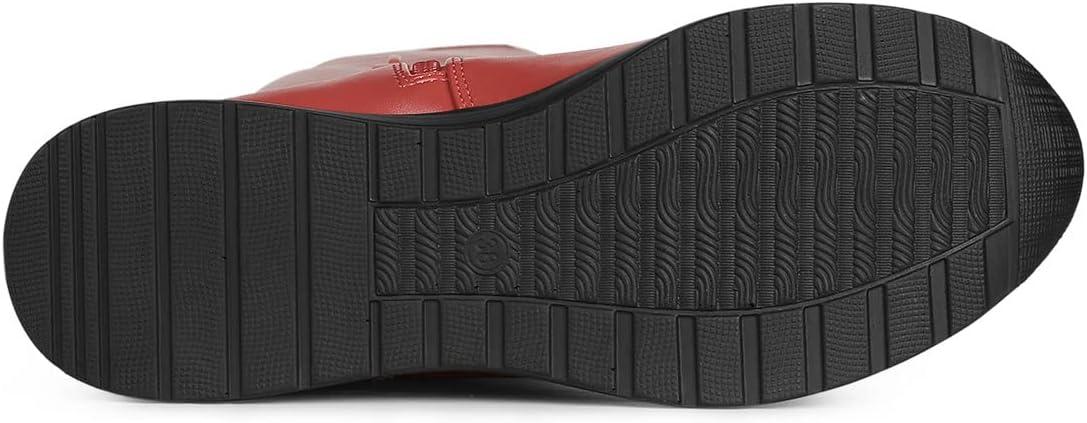 imageAllegra K Womens Platform Wedge Chunky Heels Over the Knee Thigh High BootsRed