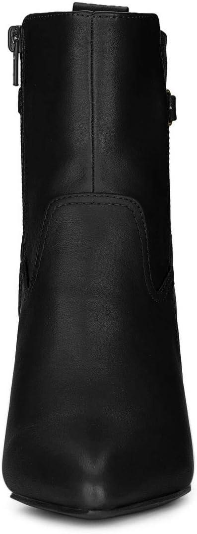 imageAllegra K Womens Pointed Toe Chunky High Heels Ankle BootsBlack
