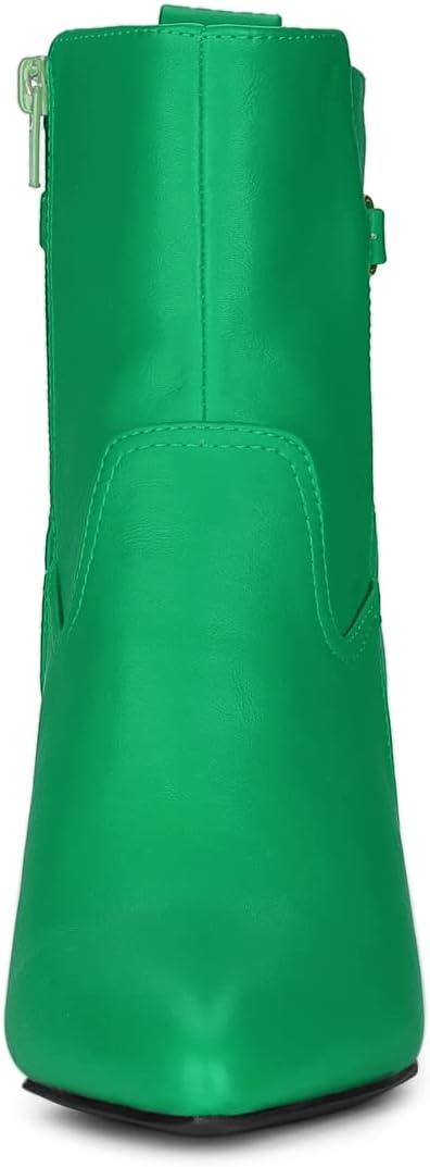 imageAllegra K Womens Pointed Toe Chunky High Heels Ankle BootsGrass Green
