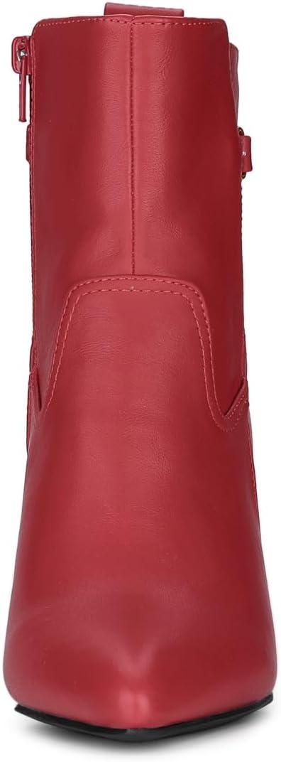 imageAllegra K Womens Pointed Toe Chunky High Heels Ankle BootsRed
