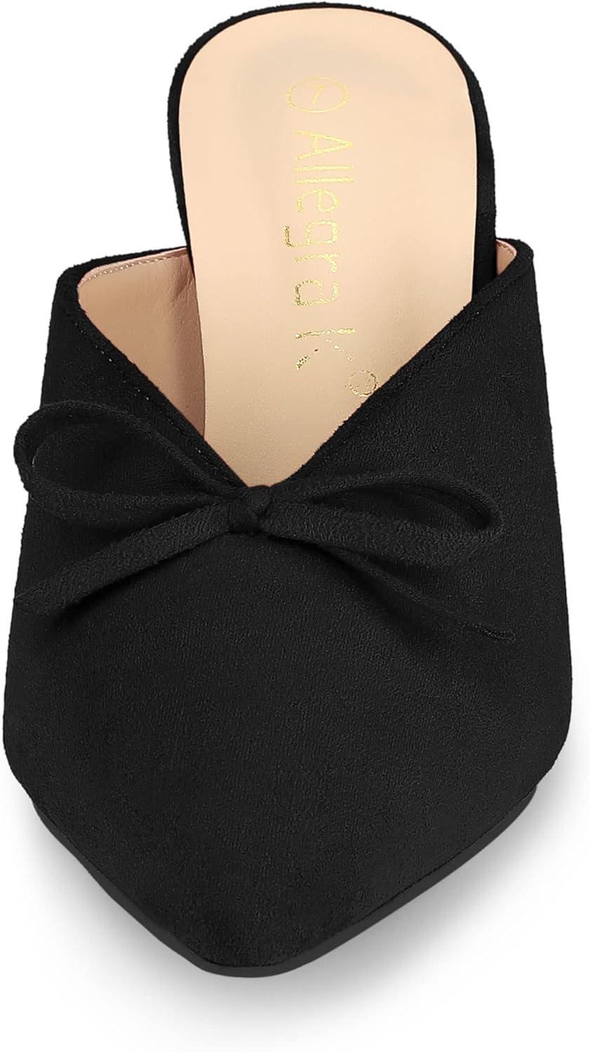 imageAllegra K Womens Pointed Toe Mid Slides Heel MulesBlack