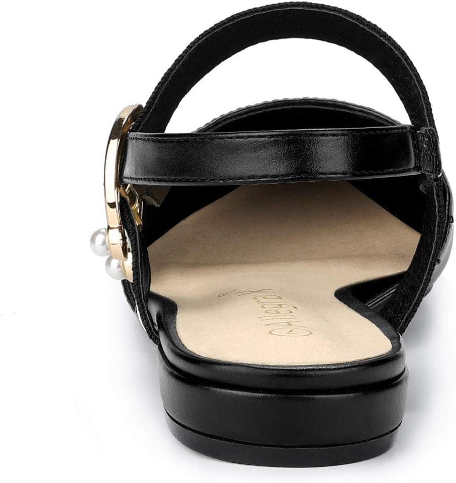 imageAllegra K Womens Pointed Toe Slingback Flat MulesBlack