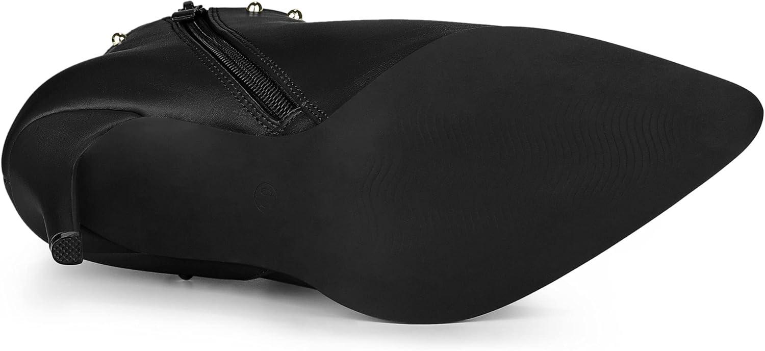 imageAllegra K Womens Pointed Toe Stiletto Heels Heel Chelsea Ankle BootsBlack