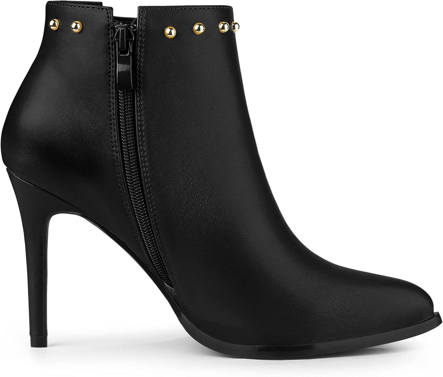 imageAllegra K Womens Pointed Toe Stiletto Heels Heel Chelsea Ankle BootsBlack