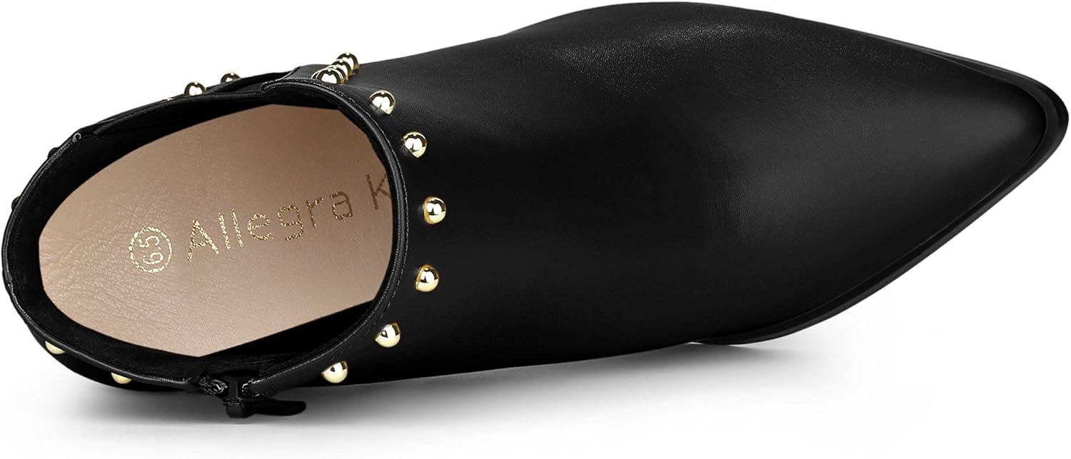 imageAllegra K Womens Pointed Toe Stiletto Heels Heel Chelsea Ankle BootsBlack