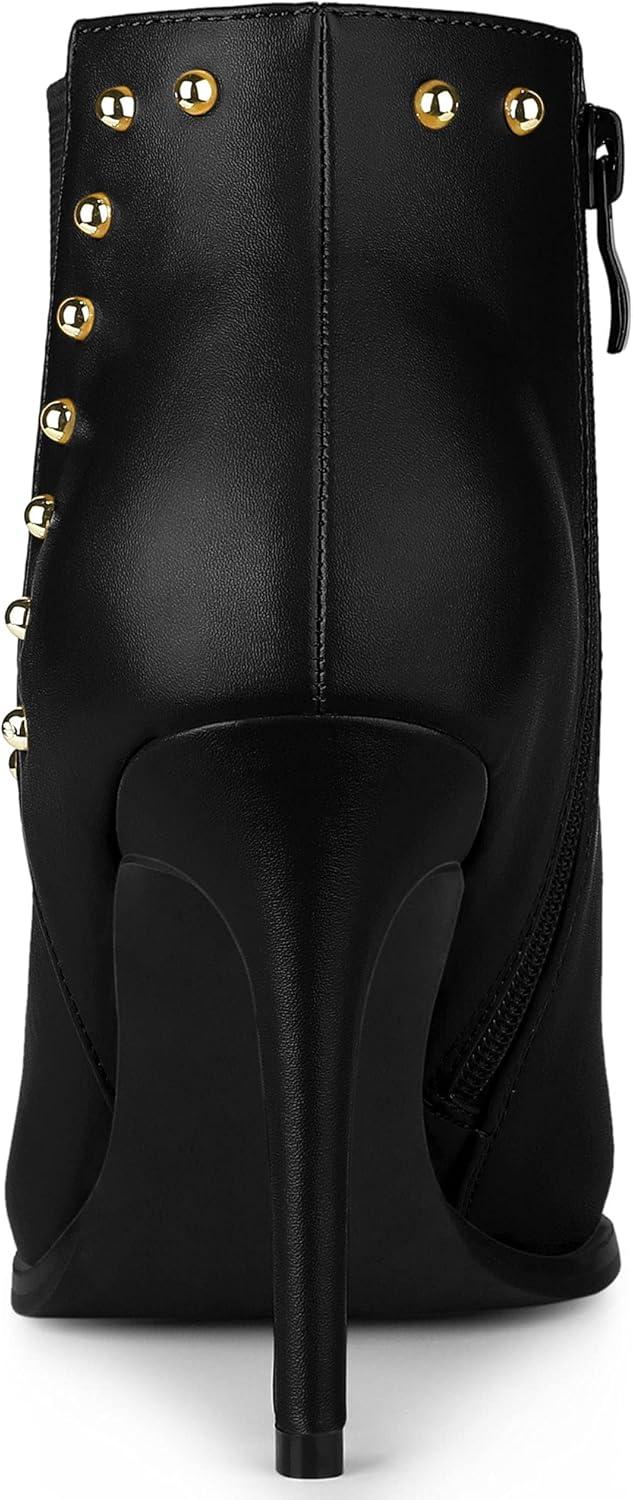 imageAllegra K Womens Pointed Toe Stiletto Heels Heel Chelsea Ankle BootsBlack