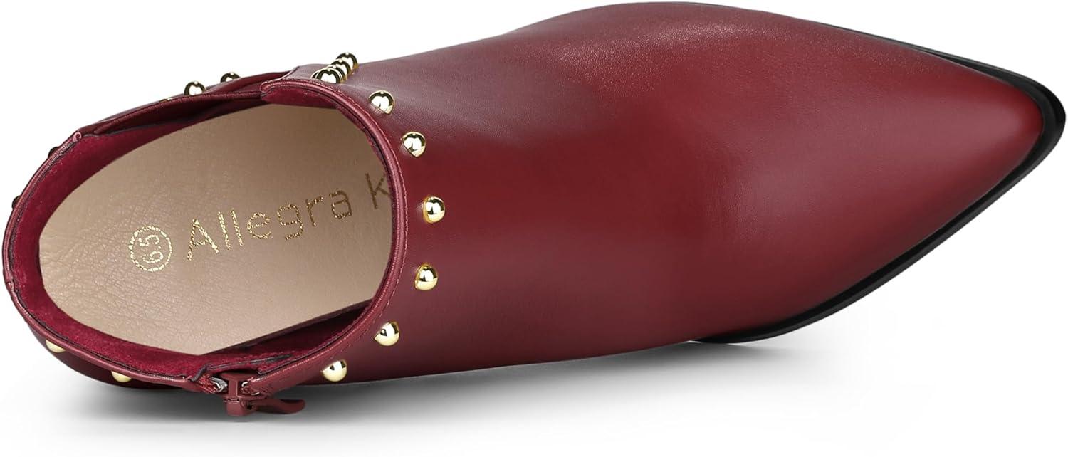 imageAllegra K Womens Pointed Toe Stiletto Heels Heel Chelsea Ankle BootsBurgundy