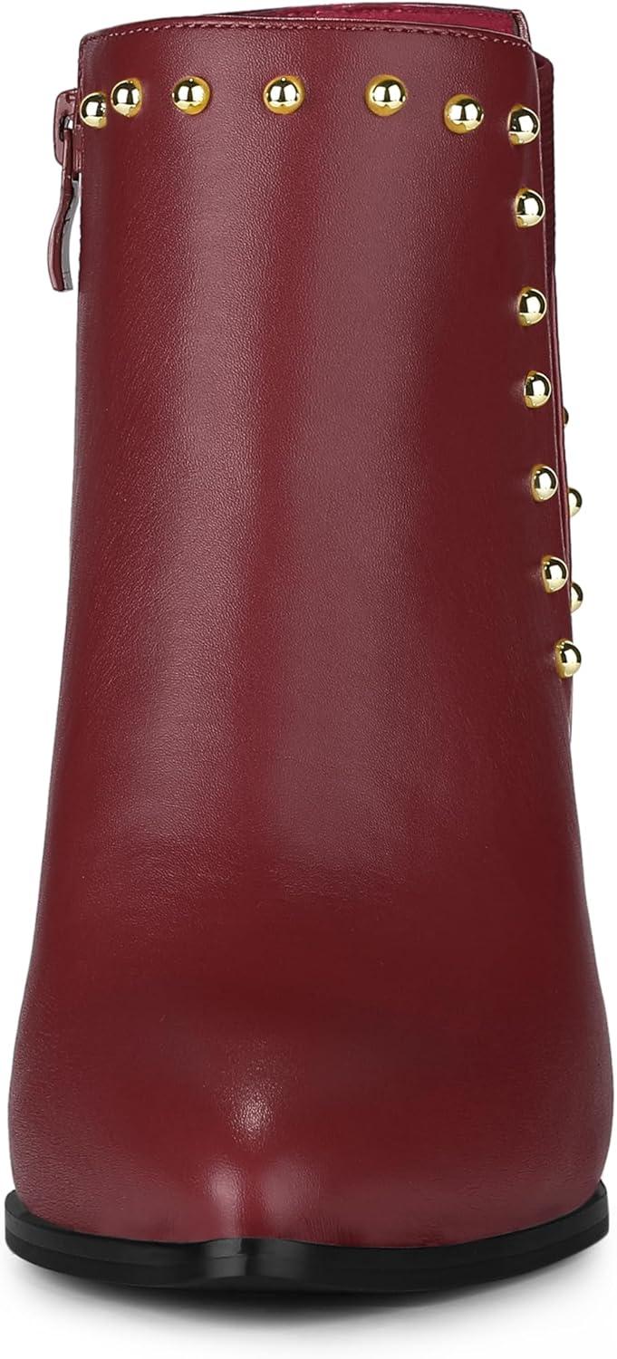 imageAllegra K Womens Pointed Toe Stiletto Heels Heel Chelsea Ankle BootsBurgundy