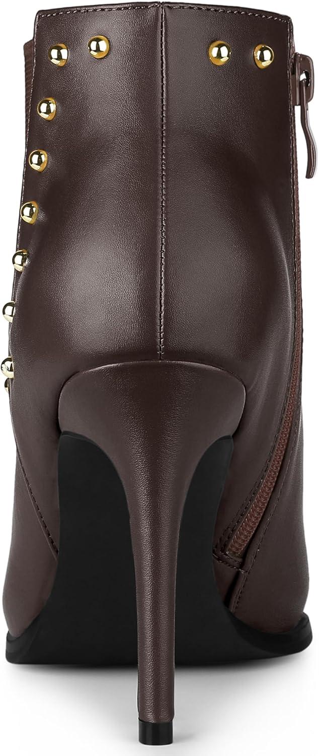 imageAllegra K Womens Pointed Toe Stiletto Heels Heel Chelsea Ankle BootsCoffee